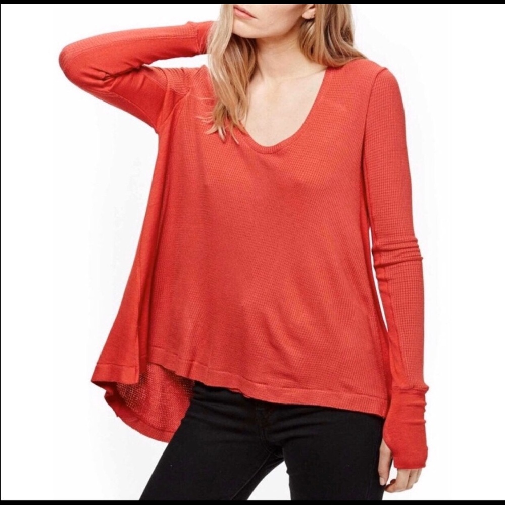 Free People Malibu Waffle Knit Top